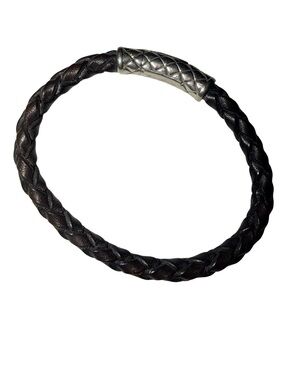 Metalsmiths discontinued Braided Brown LeatherBracelet with .925 SilverClasp